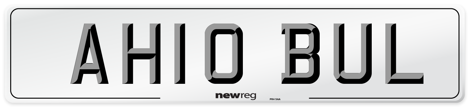 AH10 BUL Number Plate from New Reg